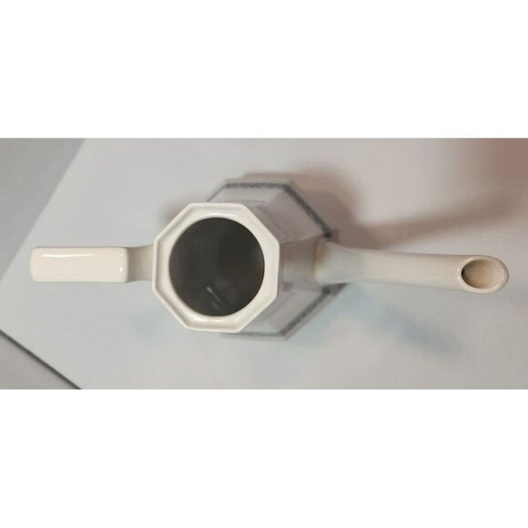 Vtg Independence Ironstone Castleton Japan Coffee Pot With Lid "Blue Tulip" - Picture 6 of 14